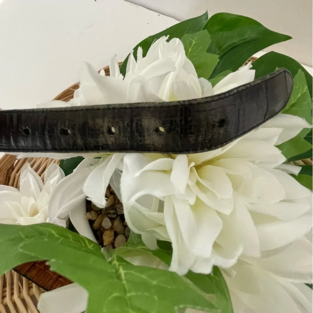 Brighton Reversible Black/Brown Croc Print 1